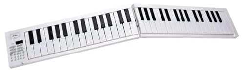 Professional Electronic Pianos Folding Electric Piano 61 Keys Portable Synthesizer Professional Musical Keyboard(White)