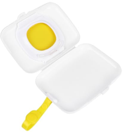 Portable Wet Wipes Case for Baby Infant Reusable Plastic | Yellow, Lightweight Design, Can be Hung, for Bag Carry and Outdoor Use