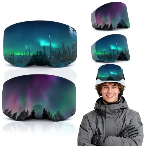 Skibrillenschutz Überzug, 2 Stück Skibrillen Schutz, Skibrille Schutzhülle, Schutzhülle Skibrille Anti-Kratzer & Anti-Staub, Ski Goggle Cover Verschleißfest als Brillenglasschutz für Skibrillens (A)