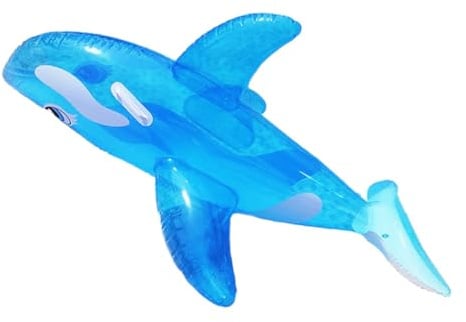 Picysa Piscina Gonfiabile Galleggiante a Forma di Balena Grande da Cavalcare per Divertimento in Nuoto per Adulti in PVC 59,1x34,6 Pollici