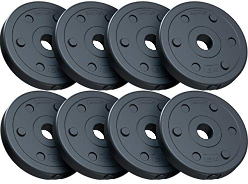 ScSPORTS® Hantelscheiben - Set, 2,5/5/10 kg, Ø 30/31mm, Zement, Kunststoff - Gewichtsscheiben, Hantelscheiben-Set, Fitness Scheiben, Gewichte für Hantel, Langhantel (10 kg (8 x 1,25))