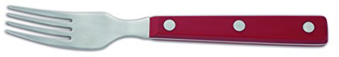 Arcos Cuchillos de Mesa de Acero Inoxidable 18/10 - Tenedor de 195 mm para Uso Diario - Mango Polioximetileno Rojo - Serie Originalidad en la Mesa