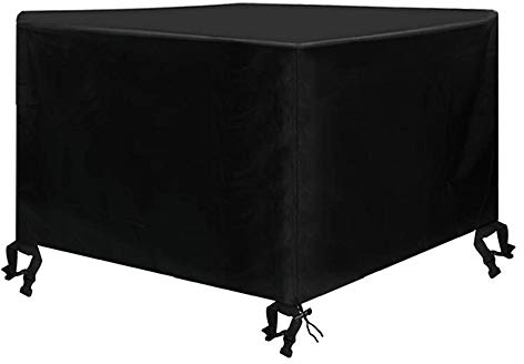 Osarke Garden Furniture Covers Waterproof Outdoor Furniture Cover for Table Chairs Rattan Furniture Covers Extra Large Rectangular Patio Cover 420D Oxford Black (120 X 120 X 74cm)
