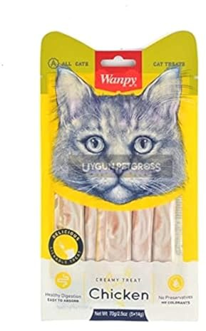 Wanpy cibo liquido premium per gatti 5 tubi x 14 gr al pollo