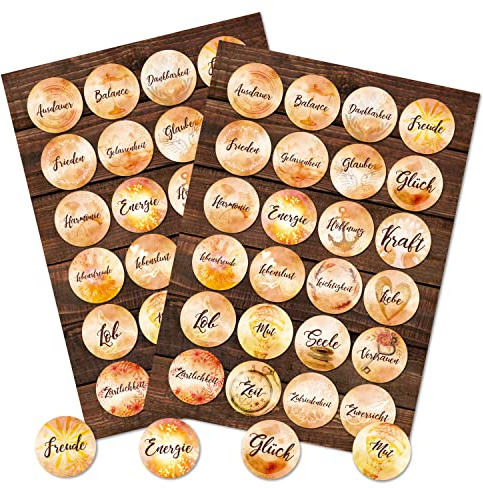Logbuch-Verlag 48 Schlagwörter Aufkleber Statements Liebe Kraft Mut Energie positive Worte Sticker gute Wünsche Geschenke Geschenkaufkleber 4 cm