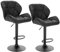 WOLTU Barhocker 2er Set Barstuhl Tresenhocker Bistrohocker Designer Hocker mit Rückenlehne, höhenverstellbar, drehbar, Kunstleder Stahl, Schwarz