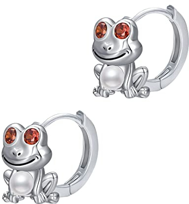 Frosch Ohrringe 925 Sterling Silber Mädchen Creolen Frosch Geschenke für Frauen Tochter