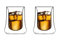 Vialli Design Set 2 x Gläser Doppelwandig 240 ml, Trinkgläser, Niedrigen Gläser Modern, Soho Kollektion, Cocktailgläser, Kaffeegläser, Glass für Whisky, Kühle Getränke, Cocktails, Borosilikatglas