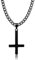 HSWYFCJY Kreuz kette Herren Kreuzkette Schwarz Edelstahl umgekehrtem Anhänger mit Kreuz Halskette für Männer Christliches Kreuz Halskette 24