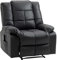 HOMCOM Fauteuil de Massage Fauteuil de Relaxation massant avec Dossier inclinable manuellement et Repose-Pied Fauteuil TV revêtement synthétique télécommande Incluse Noir