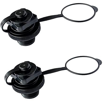 2 Pcs Inflatable Boat Air Valve, Boston Spiral Air Plugs Quick Inflate & Deflate Screw Nozzle Cap,Anti-leakage Air Valve One Way Inflation Replacement Screw for Rubber Dinghy/Kayak/Pool Boat Airbeds