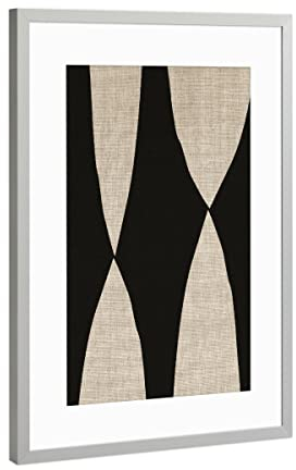 artboxONE Poster mit Rahmen Silber 60x40 cm Linen Collection - Kesha von TW Living - gerahmtes Poster
