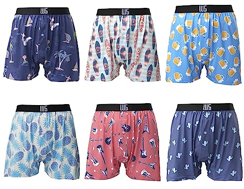 Warriors & Scholars Herren-Boxershorts, Boxershorts für Herren, 6 Stück, bedruckte Herren-Unterwäsche, Herren-Boxershorts, Pack 428f, Medium
