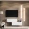 Planetmöbel TV Wohnwand Wohnzimmer 2X 100 cm Weiß, Modern, TV Schrank mit 2 Klappen als Stauraum, hängend oder stehend