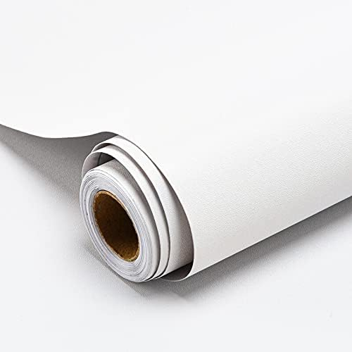 Decoroom Papier Adhesif pour Meuble Blanc 60 × 1000 cm Papier Peint Adhesif Autocollant Mat Imperméable Film Vinyle Décoratif Cuisine Salon Chambre à Dormir