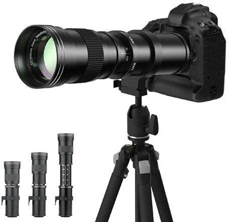 COMMANDER OPTICS Teleobiettivo zoom manuale 420-800 mm f/8.3 per Canon EOS 80D, 90D, Rebel T3, T3i, T4i, T5, T5i, T6, T6i, T6s, T7, T7I, SL1, SL2, EOS 70D, 77D, 80D, EOS 5D, II/III/IV, 6D | obiettivo