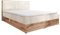 FURNISTAR Boxspringbett TILIA Doppelbett mit Bonellmatratze Bett mit Topper und Bettkasten Cord Stoff Polsterbett mit Kopfteil Modern Schlaffzimmer Wotan Plattet (140x200 Beige)