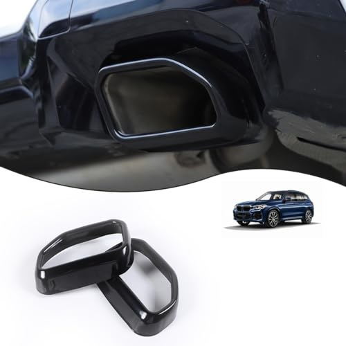 JONKOKO Stainless Exhaust Muffler Tailpipe Trim Cover for BMW X3 X4 G01 G02 2022 Car Tail Pipes Exhaust Pipe Muffler Decorative Frame，Rear Bumper Cylinder Exhaust Pipe Cover Decorate (Black)
