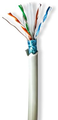 Nedis Rollo de cable de red (cat. 6, trenzado, F/UTP, cobre, 50 m, interior, redondo, LSZH, color gris)