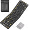 ANDLUCK Ultra-Thin Folding Wireless Keyboard,Silver Square Mouse
