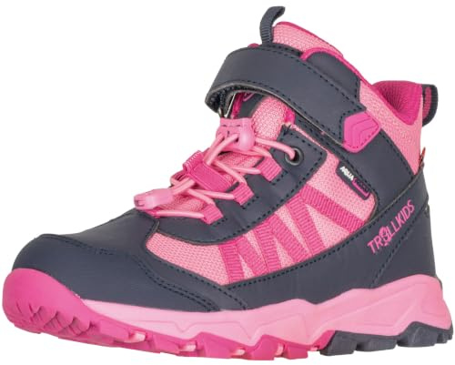 Trollkids Kids Tronfjell Hiker Mid | wasserdichter Outdoor-Schuh mit hohem Schaft, Schnellverschluss, Reflektor und verstärkter Zehenpartie.