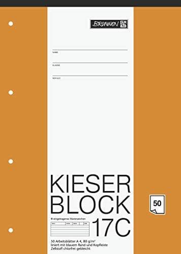 Brunnen Block A4 Kieserblock liniert 50Bl