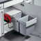 Hailo Abfallsammler 3641222 | TR Swing Raumspar-Tandem-H | Einbaumülleimer 2x 20 Liter + Deckel | Abfalltrennsystem ab 40er Unterschrank | Vollauszug per Hand | Platzsparender Mülleimer für die Küche