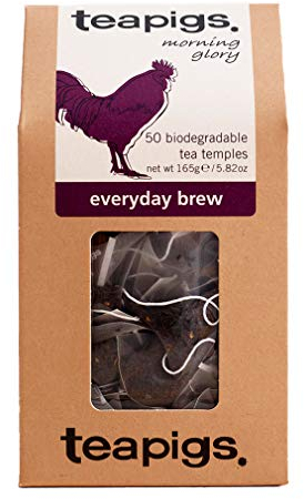 teapigs Whole Leaf English Breakfast Tea Bags - Bold, Malty Flavour - Eco-Friendly Biodegradable Tea Temples - Perfect for Morning Brews - Pure Natural Ingredients, No Additives - 50 Teabags (1 Pack)