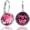 NOBEL SCHMUCK Silber-Ohrringe Rosa mit Markenkristallen 925 Silver