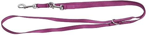 Kerbl Pet Führleine Miami | Lila, 200 × 2,5 cm, robuste Nylonleine für Hunde, dreifach verstellbar für eine flexible Leinenführung