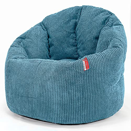 Lounge Pug, Sitzsack Kuschel Lounge Sessel, Schlafsofa, Pom-Pom Türkis