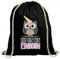 Shirtstreet süße Geschenkidee Unicorn Eis Ice Cream natur Turnbeutel Rucksack Gymsac Eule - Ich bin ein Einhorn, Größe: onesize,schwarz