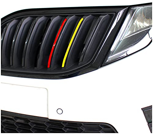Finest Folia 30 teiliges Aufkleber Set für Front Kühlergrill Sticker für Gitter Nierenaufkleber Zierstreifen Folie selbstklebend Kfz Zubehör (K005 Deutschland)
