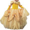 IBTOM CASTLE Belle Kostüm Kleid für Kinder Prinzessin Mädchen Party Schick Ankleiden Karneval Fasching Prinzessinnenkleid Tüll 4-5 Jahre
