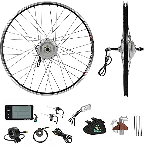 YOSE POWER 26 Rear Free Wheel 36V350W E-Bike Conversion Motor Kit LCD Display for Electric Bicycle, Mountain Bike