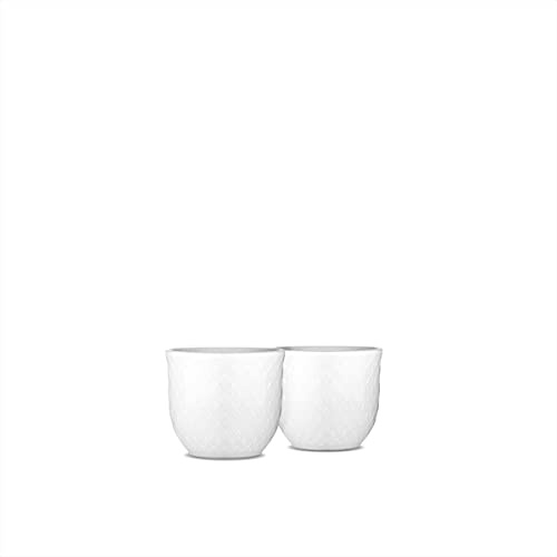 Lyngby Porcelæn Eierbecher Ø5 cm 2 Stck. Rhombe klassisches Design, Weiss