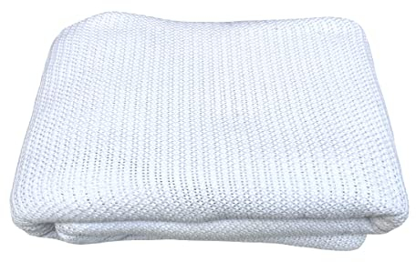 Family Bedding Weiße Baumwolldecke – atmungsaktive, leichte Sommerdecke für Erwachsene – weicher Wende-Bettüberwurf (180 x 230 cm)