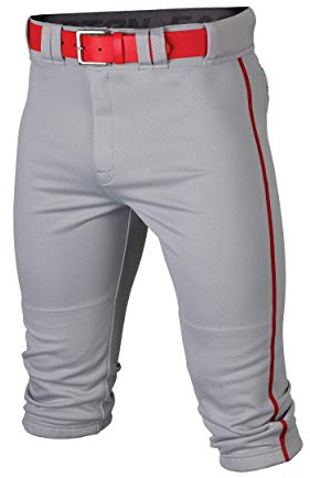 Easton Herren Einfarbig Baseball-Hose, Grau/Rot paspeliert, X-Large