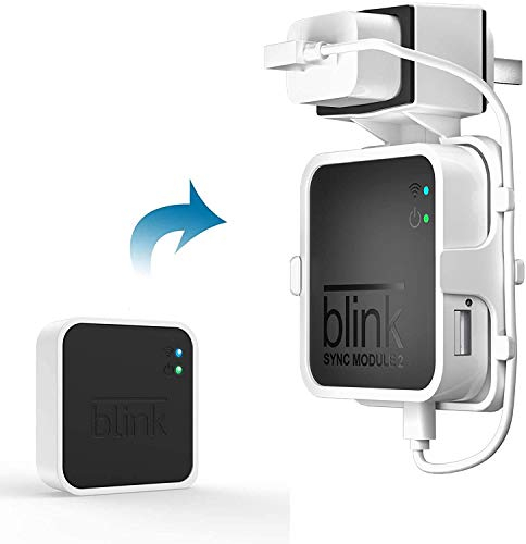 TIUIHU Steckdosen-Wandhalterung für Blink-Sync-Modul 2, einfache Halterung für die brandneue Blink-Außen- und brandneue Blink-Innenkamera mit einfach zu montierendem Kurzkabel (White)