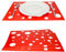 MamboCat 4er Set Tischset rot mit weißen Punkten I farbige Tischsets Kunststoff I Essunterlage Platzdeckchen abwaschbar I Tischmatten Teller Platzset Polypropylen I Retro Tisch Untersetzer 45x32cm