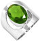 Jeweloporium Grün Peridot-Quarz 925 Silber Ringe für Frauen mit Stein Handgefertigt Silber Ringe Größe 50(15.9) Weihnachten - Geschenk Cocktail Schmuck