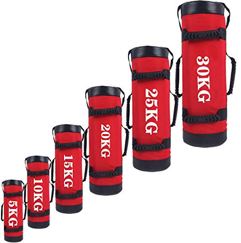 YZBBSH Sandbag Gewichtssack 5kg 10kg 15kg 20kg 25kg 30kg Power Bag Core Bag für Gewicht Fitness Training Sandsack (Kein Sand, Brauchen Sandsack Selber Befillen),Rot,15kg