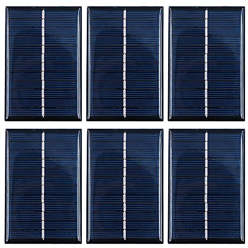ZONADAH Lot de 6 mini panneaux solaires 0,6 W 6 V Chargeur de batterie DIY maison, projets scientifiques scolaires, camping, pêche, randonnée, jardin extérieur