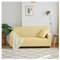 KnSam Sofabezug, Couchbezug Einfarbig Polyester Sofahusse rutschfest Elastisch, Mit Fixierten Schaumstoffstreifen, Passend Für 2-3 Sitzer Sofa Sofabezüge Hellgelb 190-230cm