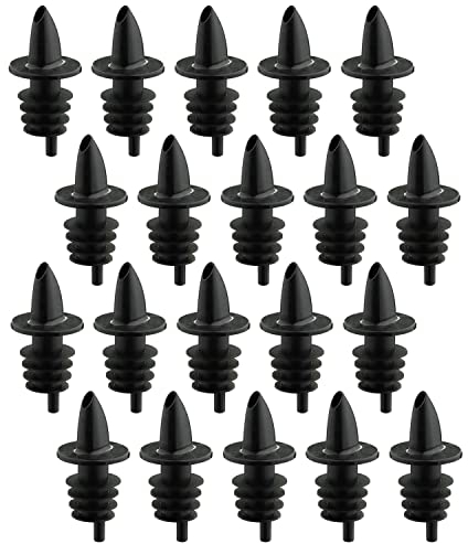 Westmark 20 Spirituosen-/Essig-/Öl-Ausgießer für Flaschen, Dosierer mit Luftröhrchen, Kunststoffkorken, Jet-Pour, Schwarz, 411022E3
