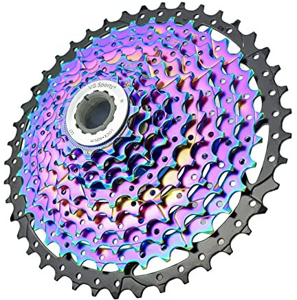 VG SPORTS 8/9/10/11/12 Gänge, ultraleichte Fahrradkassette für Mountainbike 11-40T/11-42T/11-46T/11-50T/11-52T MTB-Kassette, leichte Aluminiumhalterung, kompatibel mit Shimano/SARM