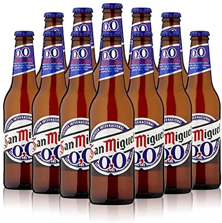 San Miguel Alcohol Free Lager 330ml Bottles (12 Pack) – 0.0% ABV - Alcohol Free Beer Gifts for Men and Women, Beer Gift Set, Birthday Beer, Craft Beer Gift Set, Lager Gift Set, World Beers