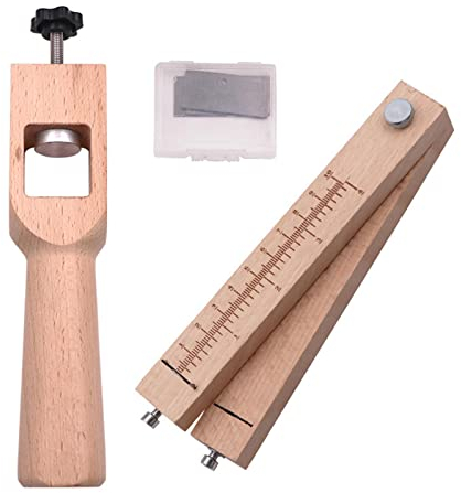 WAITLOVER Cortador de correa de cuero ajustable con 5 cuchillas DIY mano cinturón de cuero tira O2w3 herramientas de artesanía de madera cortador de cuero