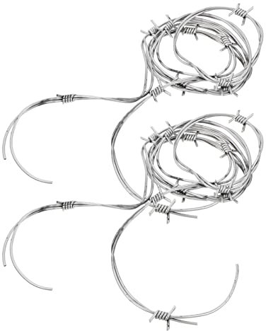 ibasenice Imitation Stacheldraht Party Stacheldraht Kette Stacheldraht Silber Stacheldraht Stacheldraht Basteldraht Für Bastelzäune Tierabwehr Halloween-zubehör
