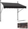 YRHome Klemmmarkise Markise Balkon mit Handkurbel 300cm breit- Balkonmarkise ohne Bohren Höhenverstellbar, Sonnenschutz, wasserdicht (300 x 120cm, Dunkelgrau)